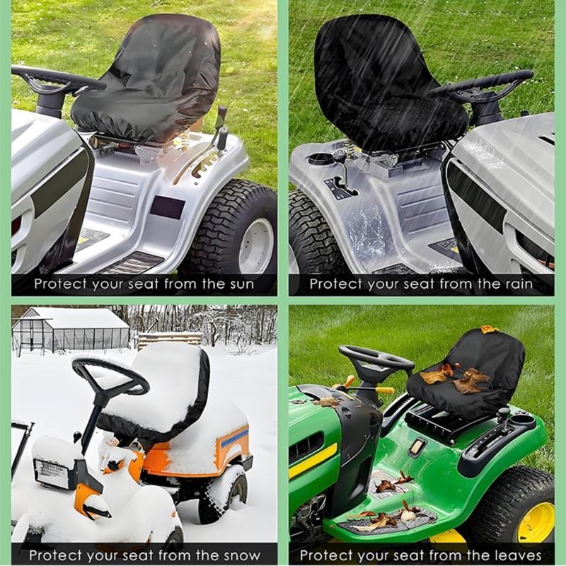 Waterproof Lawn Riding Mower Seat Protector with Back Pocket Cover Fit Seat Backrests 12.5-14in Height Without Armrest