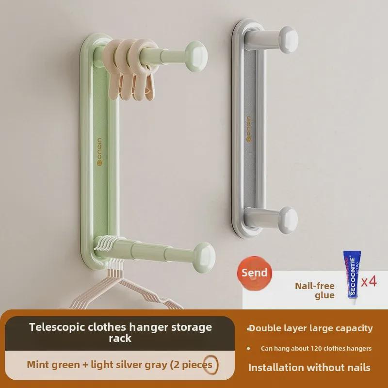 Выдвижная настенная вешалка для одежды — многофункциональное решение для хранения вещей дома и на балконе без проколов.