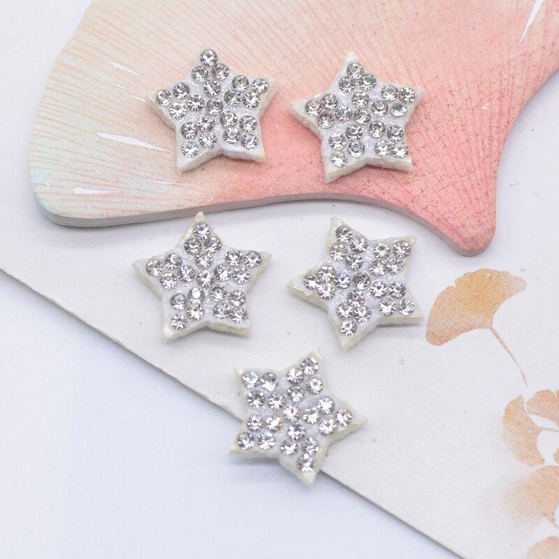 30 шт., 16 мм, мягкие разноцветные нашивки со звездами и стразами для рукоделия, одежда, шляпа, головные уборы, заколки для волос, бант, декор, аппликации, аксессуары