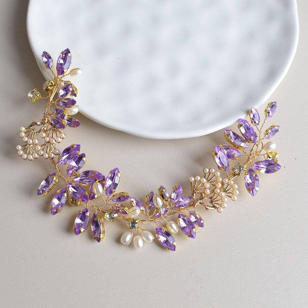 Pearl Embellished Rhinestone Tiara Crystal Decorated Handmade Hairband  Evening Event