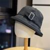 Модный ветрозащитный шляпа-ведро с широкими полями осень и зима мужская и женская Харадзюку повседневная однотонная шляпа-ведро теплая и ветрозащитная