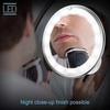 LED Lighted Folding Mirror with Suction Cup 10X 360 Degrees Rotatable Goose Neck Vanity Mirror Portable Cosmetic Mirror with Lamp