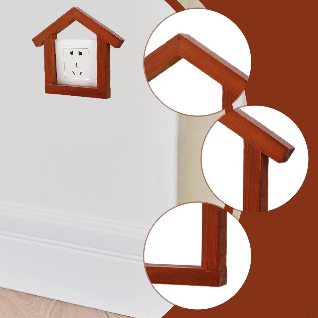 Wooden Outlet Cover Plate Frame Protector Wall Decor for Living Room
