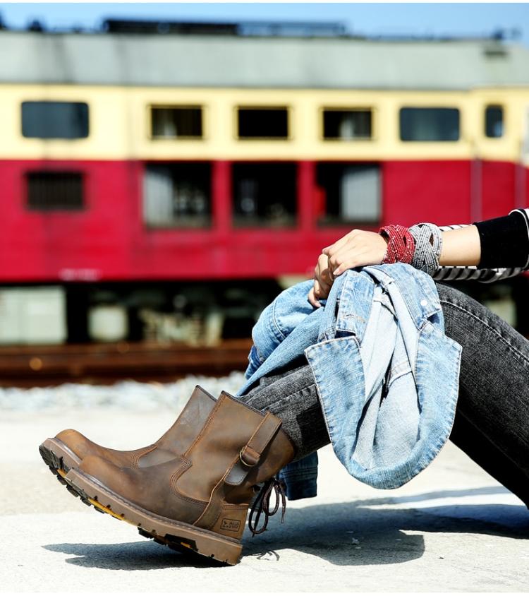 Мужские кожаные сапоги больших размеров, рыцарские сапоги, мужские ботильоны на шнуровке, британские мотоциклетные ботинки для мужчин, Zapatos De Hombre