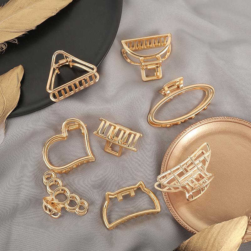 New Metal Hair Clips Claw Fashion Geometric Small Hair Clip Grab For Women Girls Hairpins Hairstyle Barrettes Hair Accessories