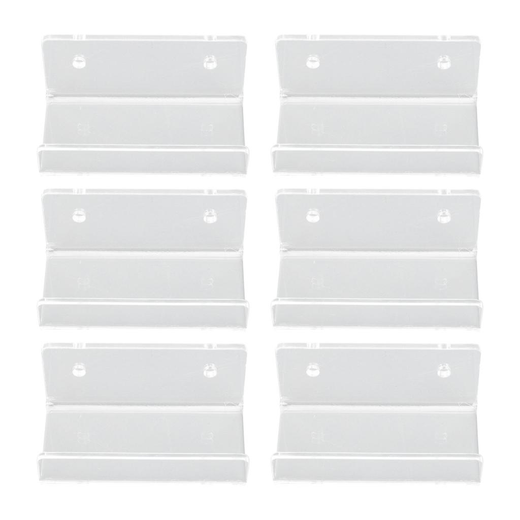 6Pcs Wall Mount Vinyl Record Shelf Clear Clear Acrylic Record CD Storage Rack Floating Wall Shelves
