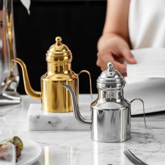 Диспенсер для масла из нержавеющей стали, герметичная бутылка для масла без капель для оливкового масла, уксуса, кухонный контейнер для хранения масла