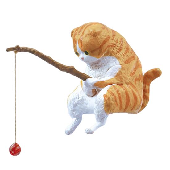 Рыболовная фигурка кота из смолы мультяшный котенок статуэтка животное скульптура домашний офис рабочий стол