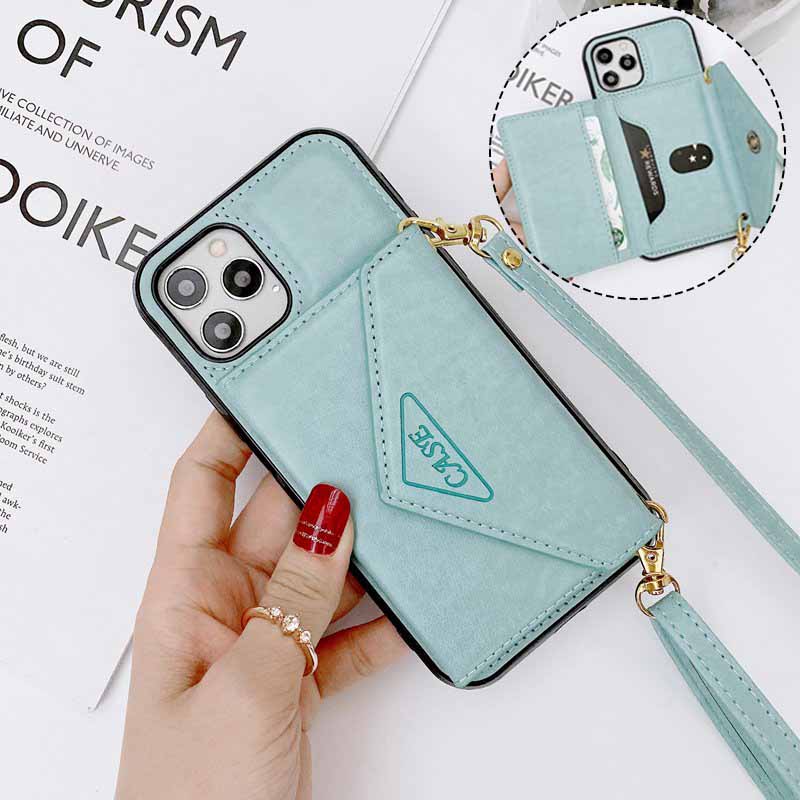 Женский модный чехол для телефона из искусственной кожи с отделениями для карт + цепочка для iPhone 6, 7, 8, 11, 12, Samsung S10 S20 A51 A71, Huawei P30 P40, подставка-держатель, задние чехлы