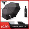 Автомобильная наклейка Эмблема автомобиля Tesla Портативный автоматический складной дождевой зонт для Tesla Model S Model X Model 3 Roadster Cybertuck Авто