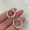 Broken Silver Ear Buckle High-end Earrings Simple, Atmospheric and Fashionable Retro Face-slimming Earrings