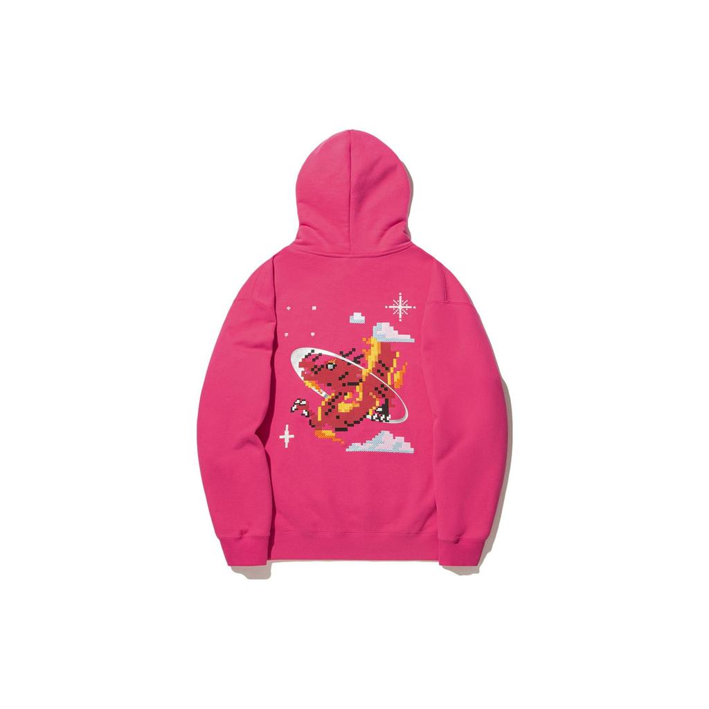 Li Ning Daily Prosperity Series Snowflake Totem свободный пуловер с капюшоном мужские толстовки с капюшоном Tree-Plum-Red AWDU337-4