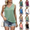 Women's Solid Color V-neck Sleeveless Tank Top
