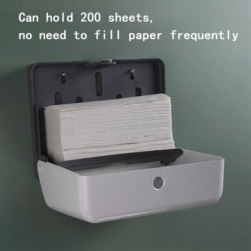 Настенный держатель для бумажных полотенец Универсальный гостиничный туалет Коммерческий диспенсер для салфеток Без перфоратора Многоскладной держатель для бумаги в три сложения Главная