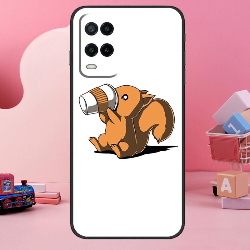 Cartoon Squirrel Case For Oppo A18 A38 A58 A78 A98 A74 A54 A94 A80 A60 A40 A96 A76 A16 A15 A17 A57 A77 A5 Pro
