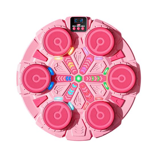 Музыкальный боксерский тренажер с перчатками, настенная боксерская мишень, совместимая с Bluetooth, со светодиодной подсветкой, 9 регулируемых скоростей, электронный боксерский тренажер, подушка для отработки ударов