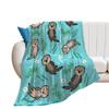 Cartoon Sea Lazy Flannel Blanket Sofa Bedroom Cute Decorative Blanket Portable Lunch Break Blanket