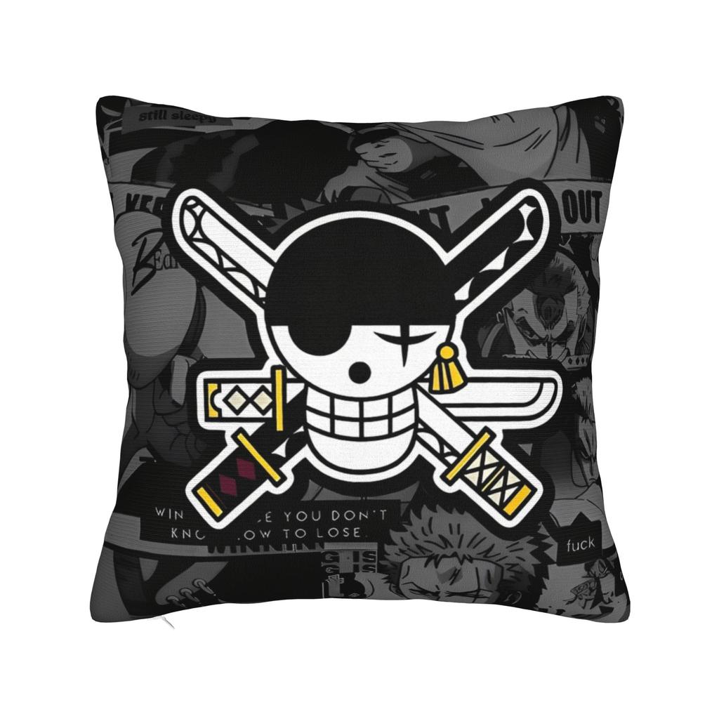 Luffy Anime Zoro Square Pillow Case Anime Cushion Covers Funny Polyester Decorative Throw Pillow Case Cover for Living Room