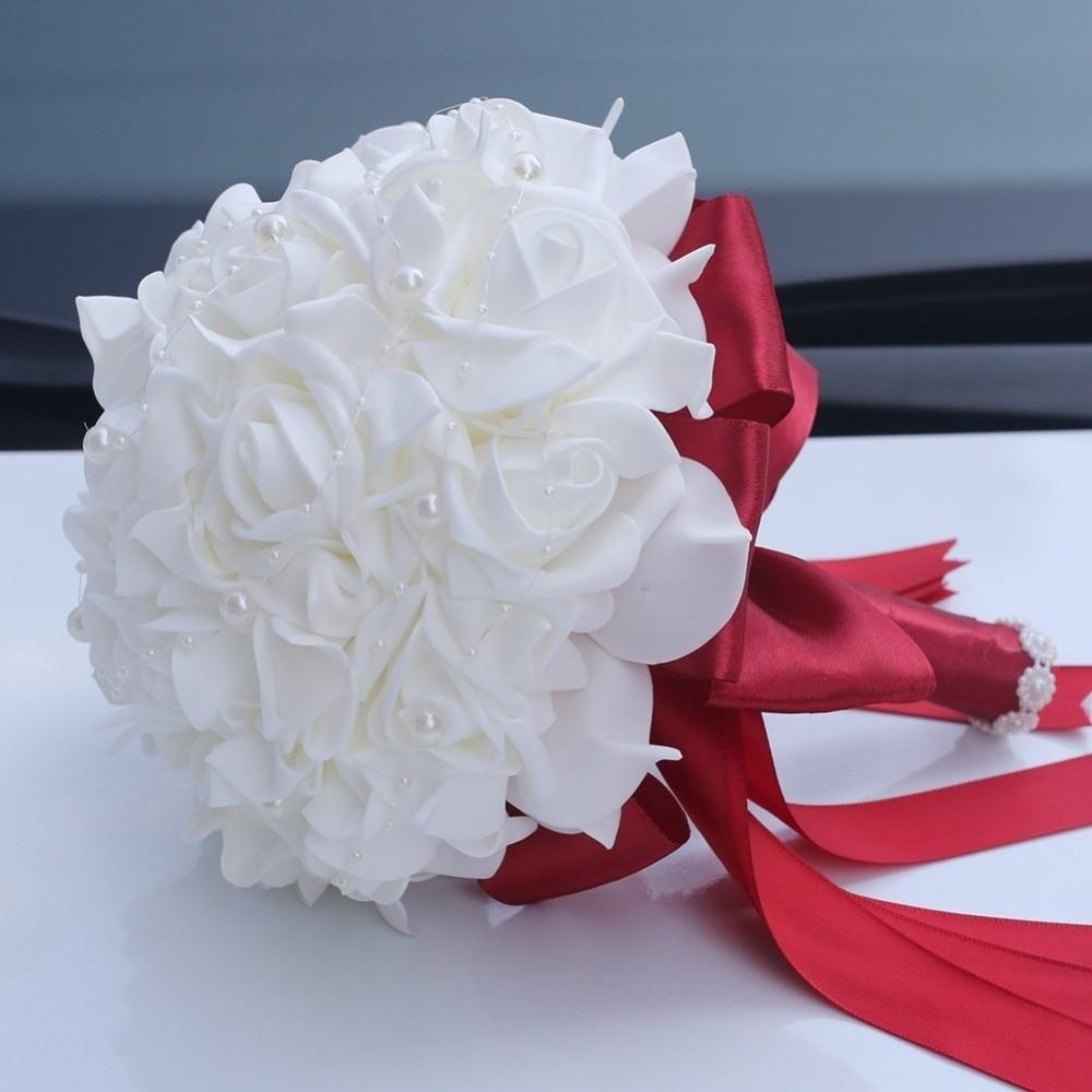 Silk Flowers Artificial Hand Bouquet Romantic Bridesmaid Bouquet Wedding Accessories
