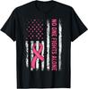 No One Fights Breast Cancer Alone American Flag Pink Ribbon T-Shirt
