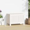 VidaXL Boîte de Rangement de Jardin, Coffre à Outils avec Couvercle, Organisateur de Terrasse Patio Extérieur, Blanc Bois 836145