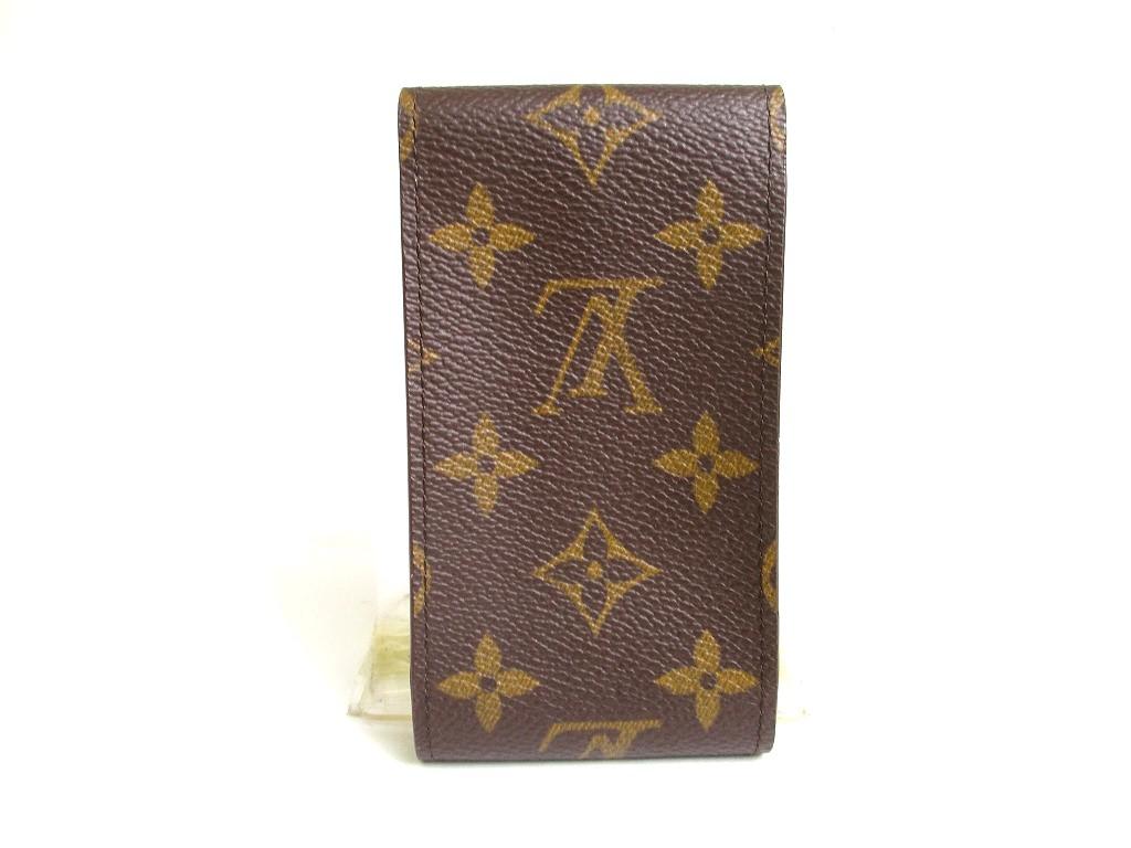 Подлинные портсигары LOUIS VUITTON Monogram из коричневой кожи #a372, восстановленные
