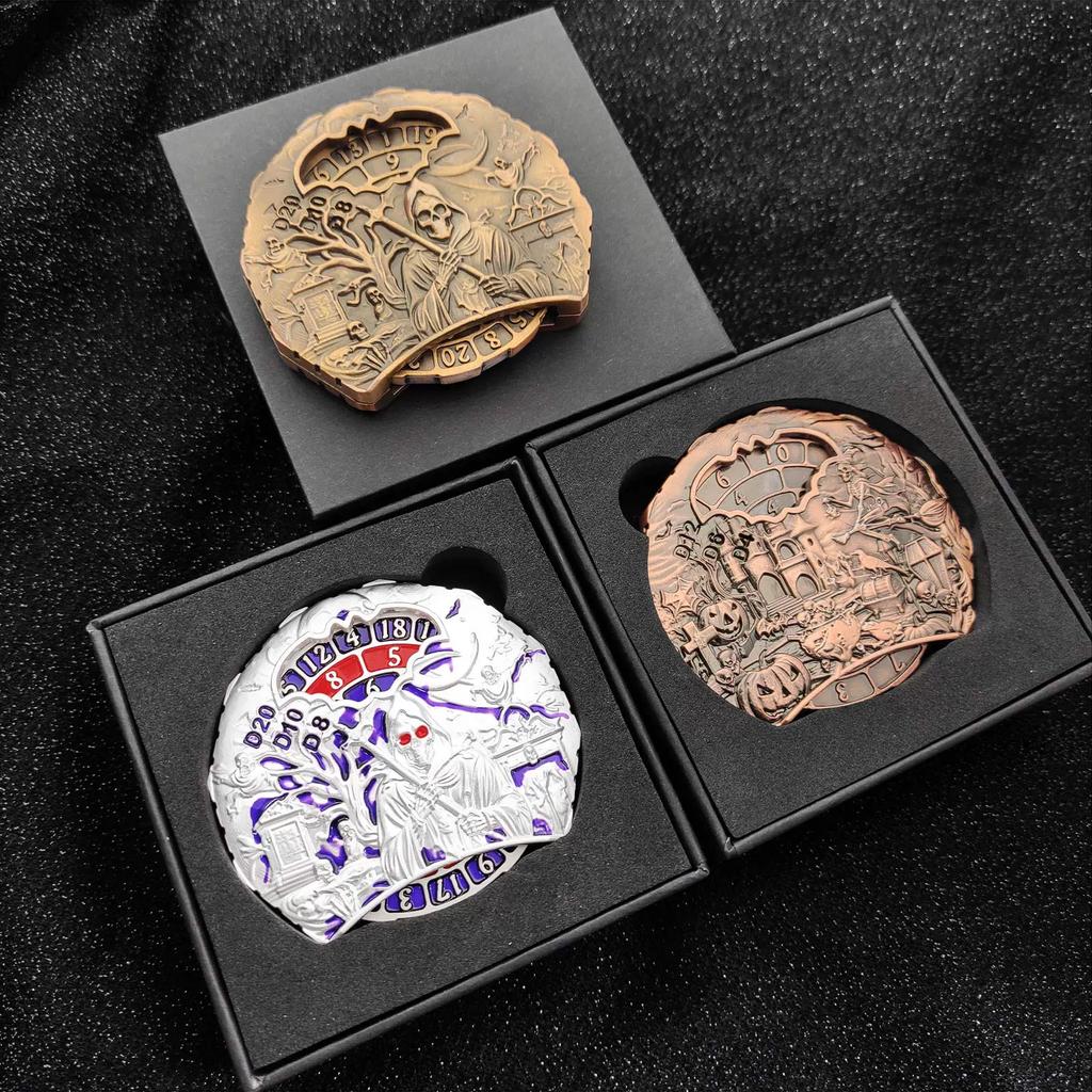 Металлические игральные кости COC Running Dice 7-в-1 Fingertip Gyro Turntable Polyhedron Metal Dice DND Dungeons & Dragons