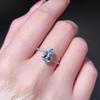 Women Ring Water Drop Tear Shape Ceremony Eye Catching Lady Engagement