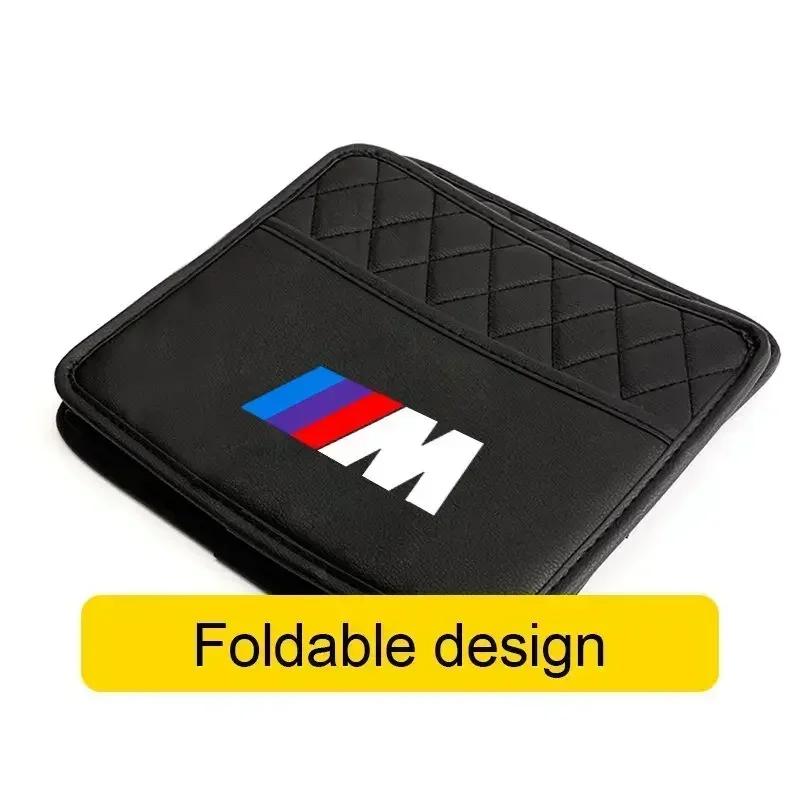 Car Sticker E90 For BMW Car Tissue Box PU Leather Auto Seat Hanging Paper Towel Holder Storage Accessories For BMW M M3 M4 M5 X1