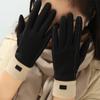 Solid Color Winter Velvet Gloves Thicken  Gloves Retro Plush Mittens  Riding