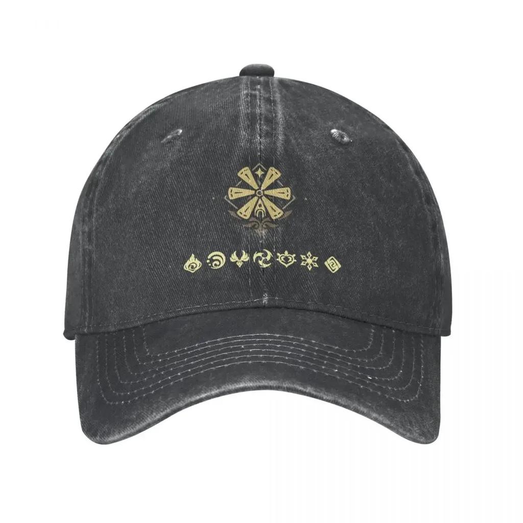 Модная бейсболка Snapback шляпа Элементы Genshin Impact Impact Весенне-летняя кепка Шляпы Джинсовая кепка Gorras Мода