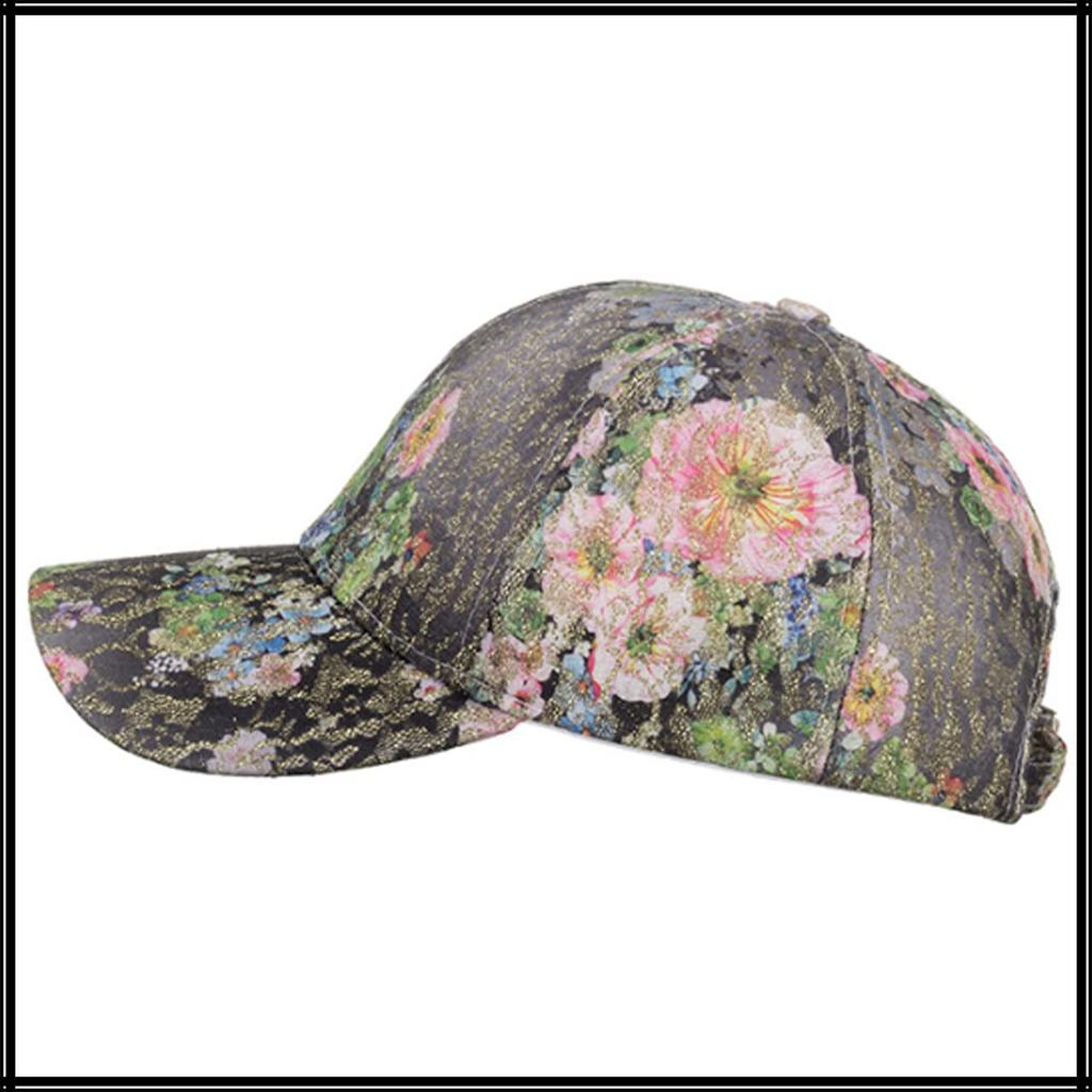 Кепка Floral CA670 [Белый Клык], Узор, Блеск, Спорт, Бег, На улице, Женская, Мужская, (красный)