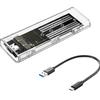 M.2 NGFF SATA Type C USB 3.1 SSD Case 10Gbps Transparent External SSD Case External SSD Adapter for 2230 2242 2260 2280