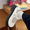 Beige Retro Thick Heel Platform Small Leather Shoes Women's 2025 New Summer Versatile Skirt Mary Jane Light Mouth Single Shoes