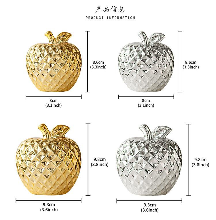 Коллекция керамических статуэток Apple Минималистичное простое настольное украшение для центрального элемента камина, стола, шкафа, рождественский подарок