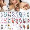 Waterproof Tattoo Stickers: English Letters, Flowers & Butterfly Sketches
