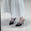 2025 New French Pointed Bow High Heels Women's Stiletto Sandals Temperament Versatile Light Mouth Shoes