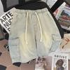 Men's Casual Loose Fit Drawstring Denim Shorts