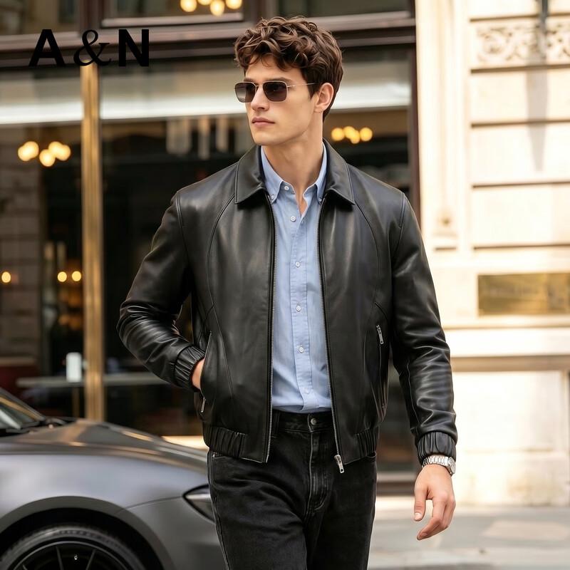 Antonio Men's Premium Sheepskin Leather Jacket with Silk Lining