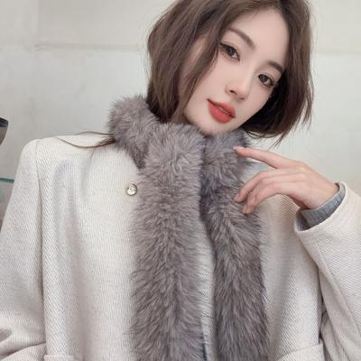 Новый Ins Temperament Light Luxury Норковый шарф из меха Универсальный меховой однотонный шарф Зимний узкий женский шарф