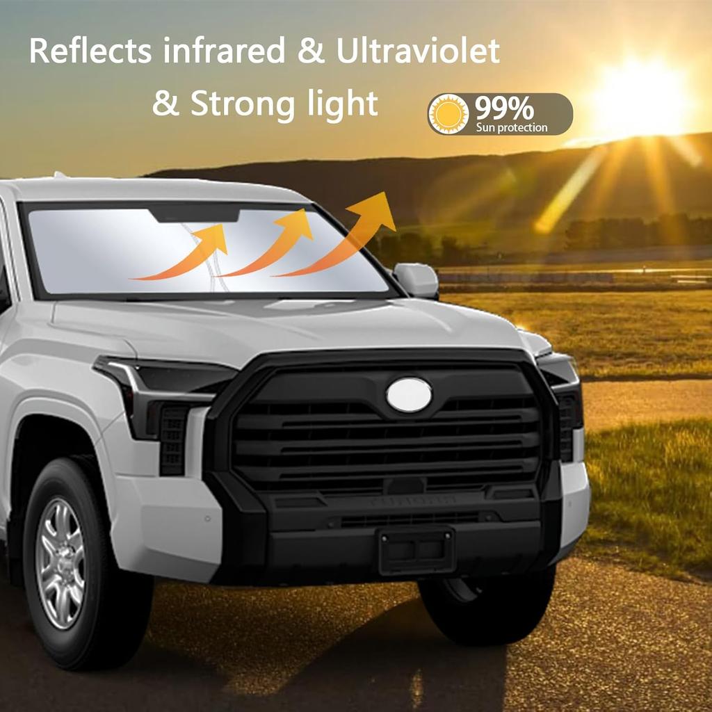 Солнцезащитный козырек на лобовое стекло для аксессуаров Toyota Tundra 2024 2025 2026, Складной передний солнцезащитный козырек, 22 23 24 25 26 Tundra SR, SR5, Limited, Platinum, TRD