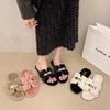 Mao Mao Slippers for Women To Wear Autumn and Winter New Thick-bottomed One-word Slippers, Xiaoxiangfeng Trendy Plush Slippers
