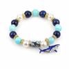 Metal Tube Ocean Themed Bracelet Elastic Floral Print Crystal Bracelet  Party Favors