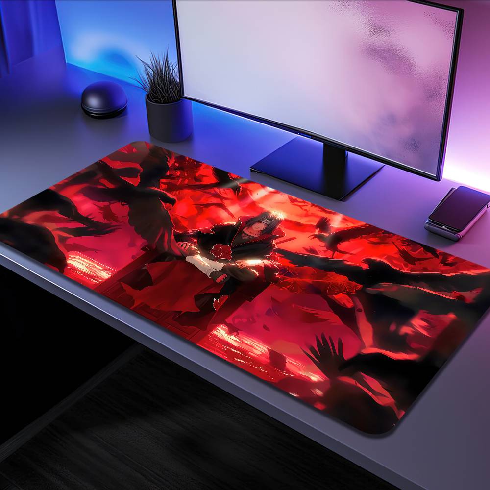 Anime NARUTO Uchiha Itachi Mousepad Large Desk Mat Keyboard Ergonomic Office Rubber PC Non-slip Anti-fray Home Custom Game
