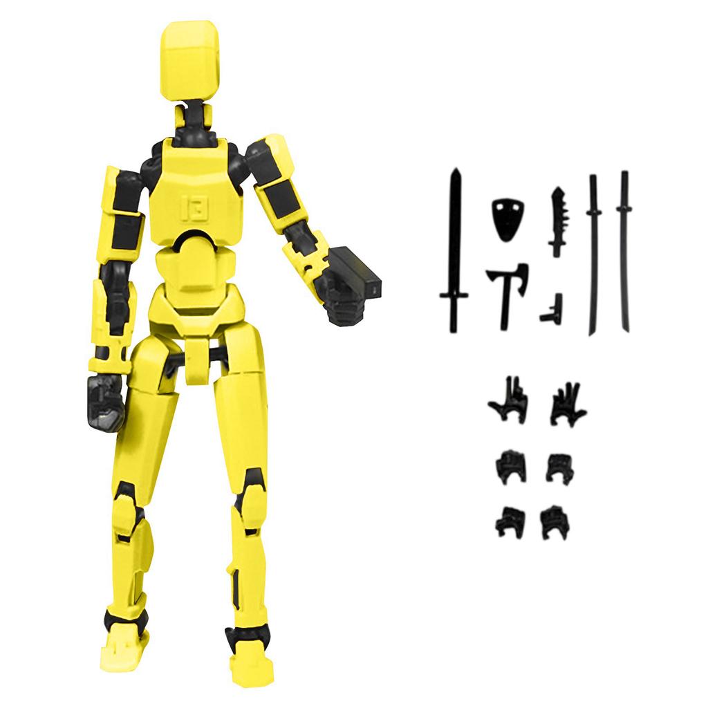 Articulated Action Figure with Interchangeable Parts and Accessories, Durable Red Design for Creative Play and Collecting
