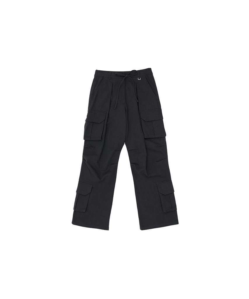 320SHOWROOM 4Cargo Pocket Pintuck Keyring Straight Pants Charcoal