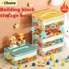 Блочный контейнер для хранения для детей, прозрачный штабелируемый органайзер для игрушек с разделителями, пыле- и влагозащищенный, для конструкторов