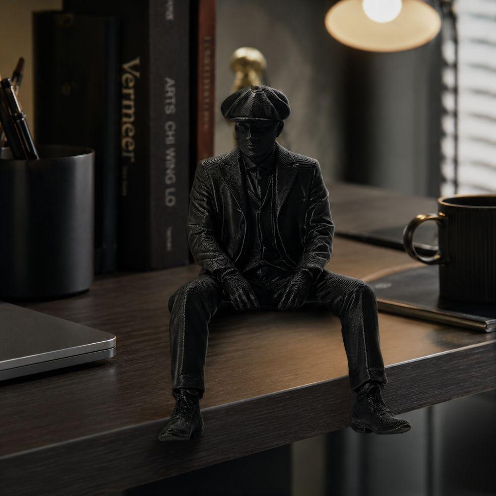 3D Printed Magician Statue Home Decoration Sitting Man Figurine Bookshelf Decor