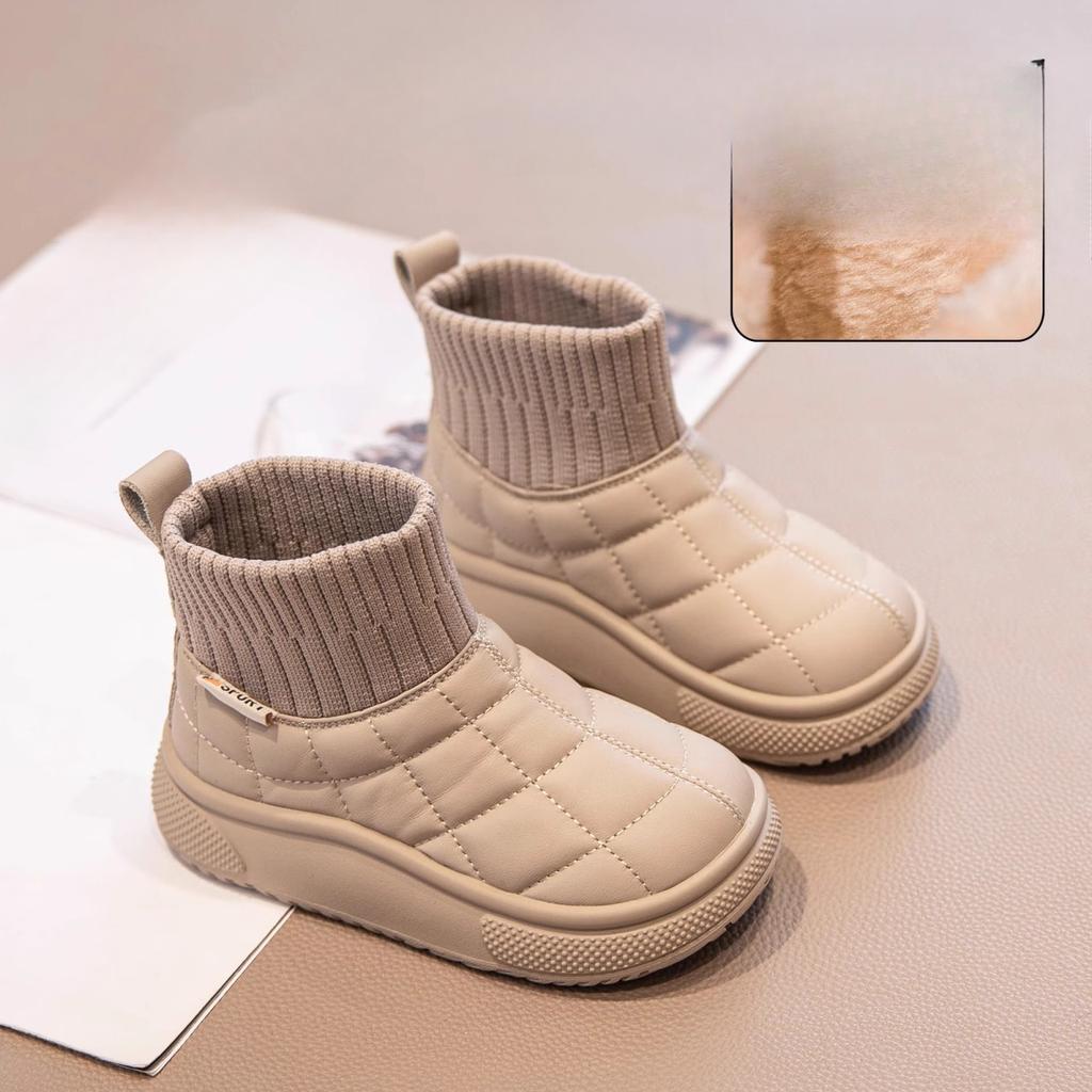 Children's Velvet Cotton Shoes Winter New Style Girls' Socks Boots Boys' Cotton Boots