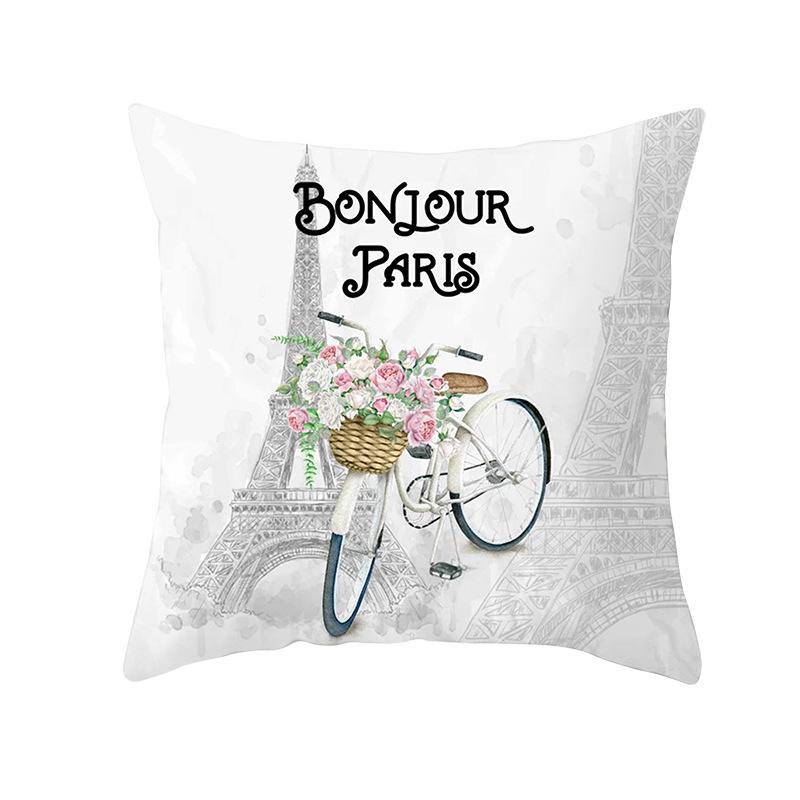 Flower and Grass Bicycle Pillow Cover for Home Ins Nordic Pillow Photo Small Fresh Cushion